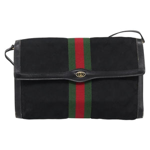 Gucci Black Monogram Sherry Line Crossbody