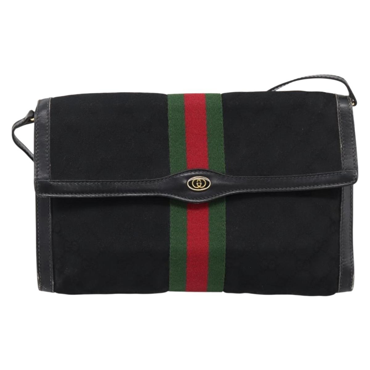 Gucci Black Monogram Sherry Line Crossbody