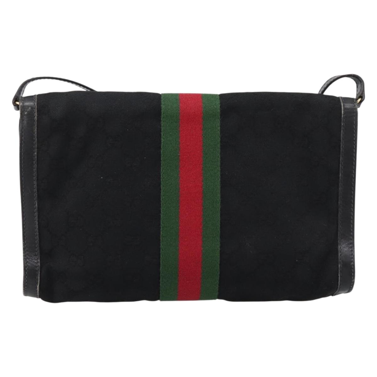 Gucci Black Monogram Sherry Line Crossbody