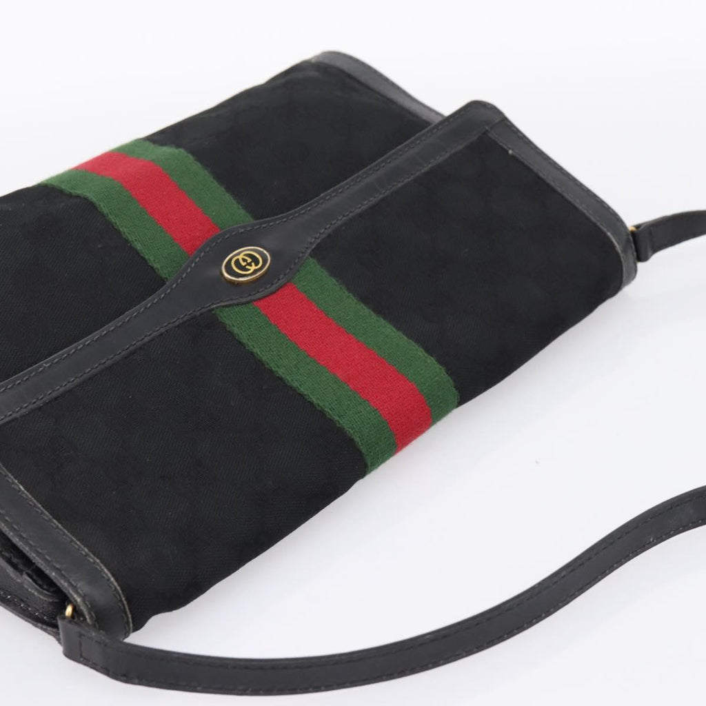 Gucci Black Monogram Sherry Line Crossbody