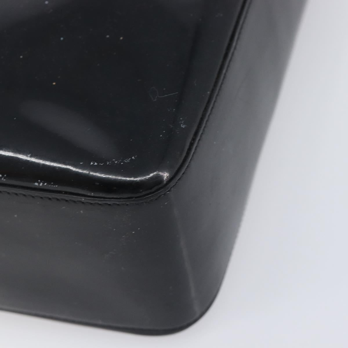 Chanel Black Patent Embossed Logo Tote