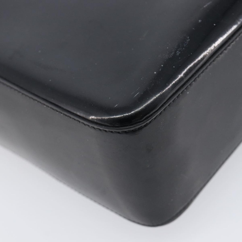 Chanel Black Patent Embossed Logo Tote