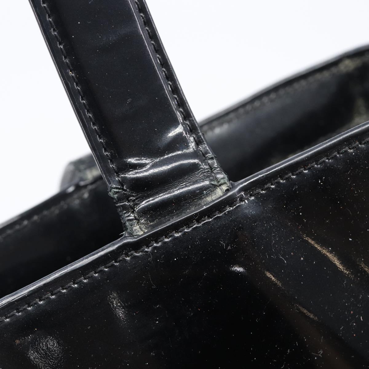 Chanel Black Patent Embossed Logo Tote