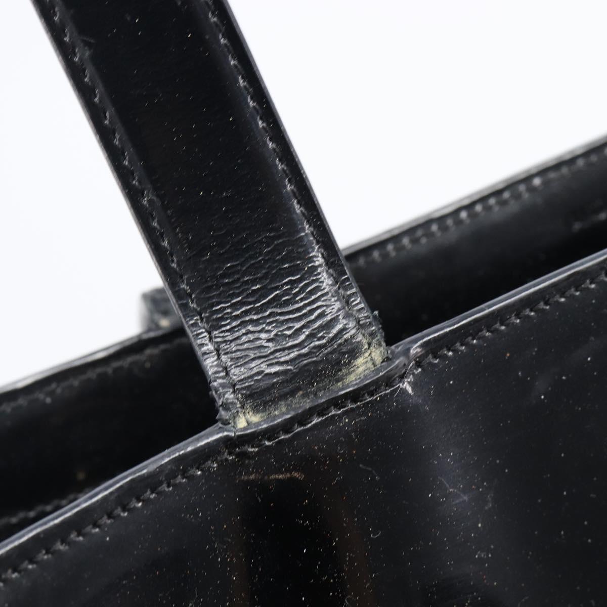 Chanel Black Patent Embossed Logo Tote