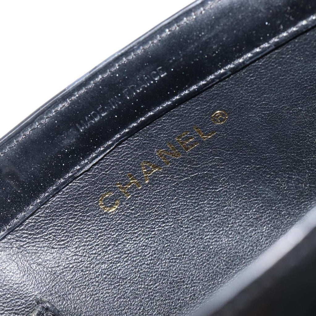 Chanel Black Patent Embossed Logo Tote
