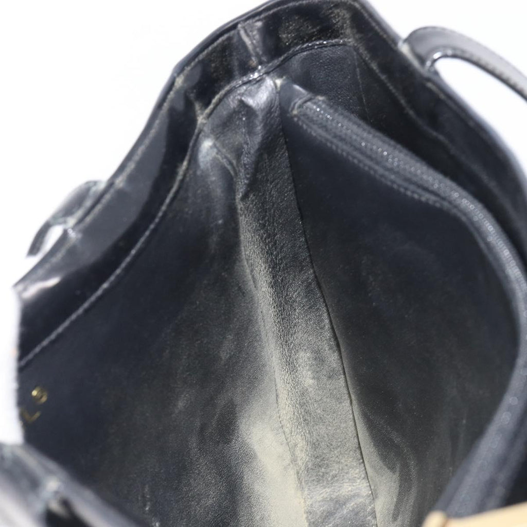 Chanel Black Patent Embossed Logo Tote