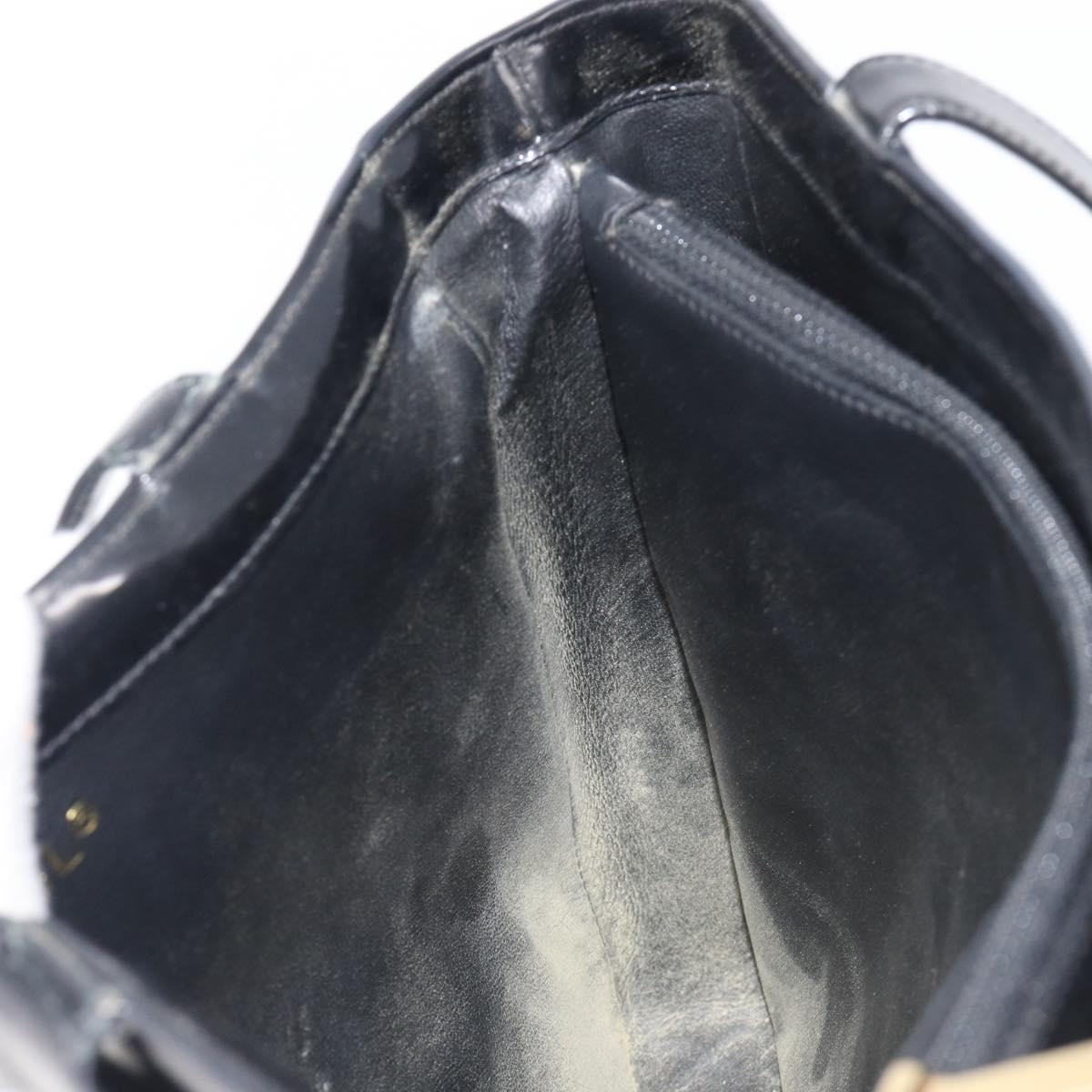 Chanel Black Patent Embossed Logo Tote