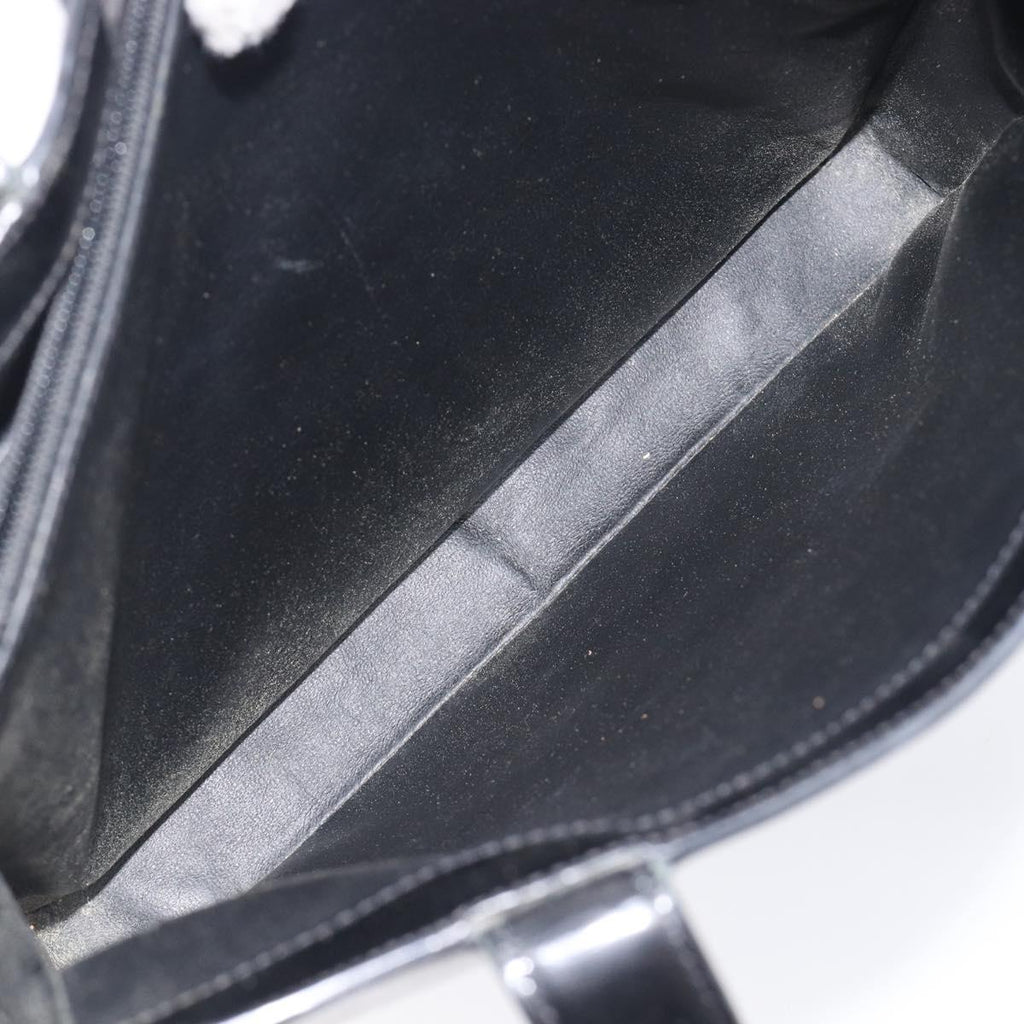 Chanel Black Patent Embossed Logo Tote