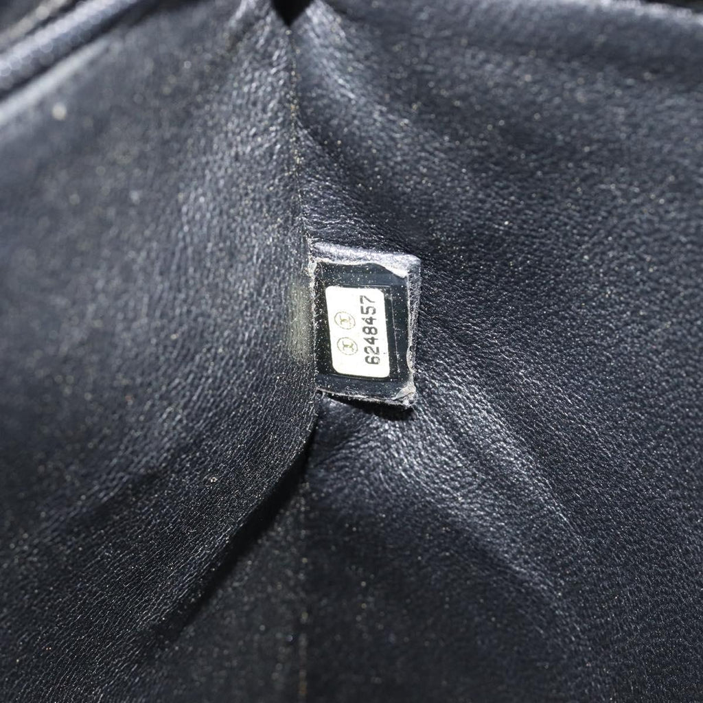 Chanel Black Patent Embossed Logo Tote