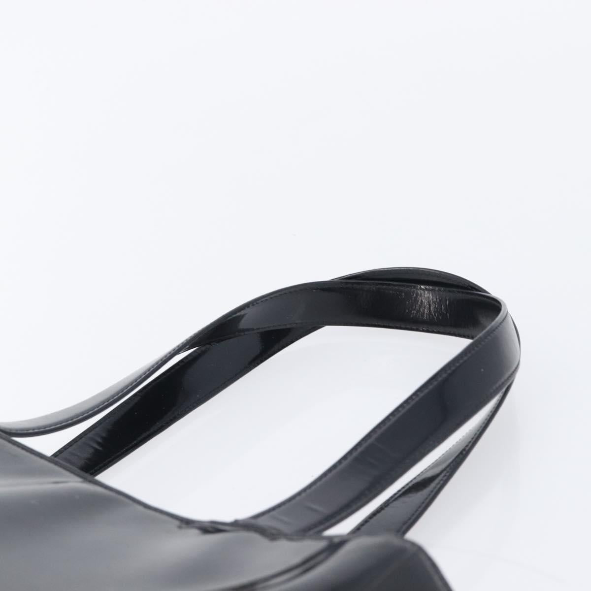 Chanel Black Patent Embossed Logo Tote