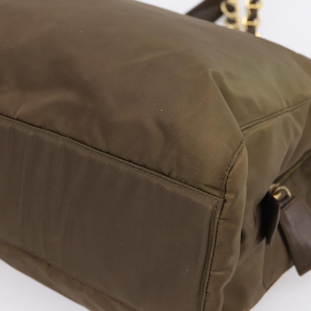 Prada Brown and Gold Strap Shoulder Bag