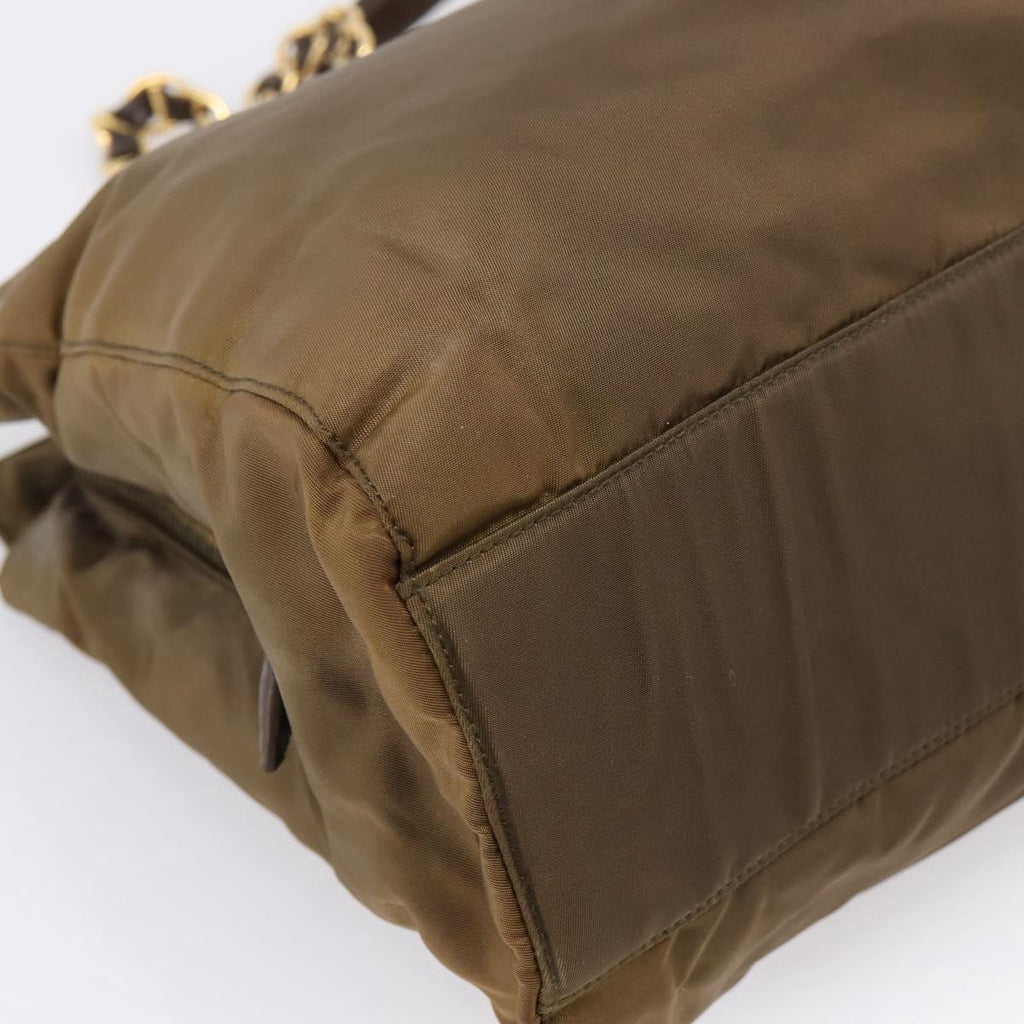 Prada Brown and Gold Strap Shoulder Bag