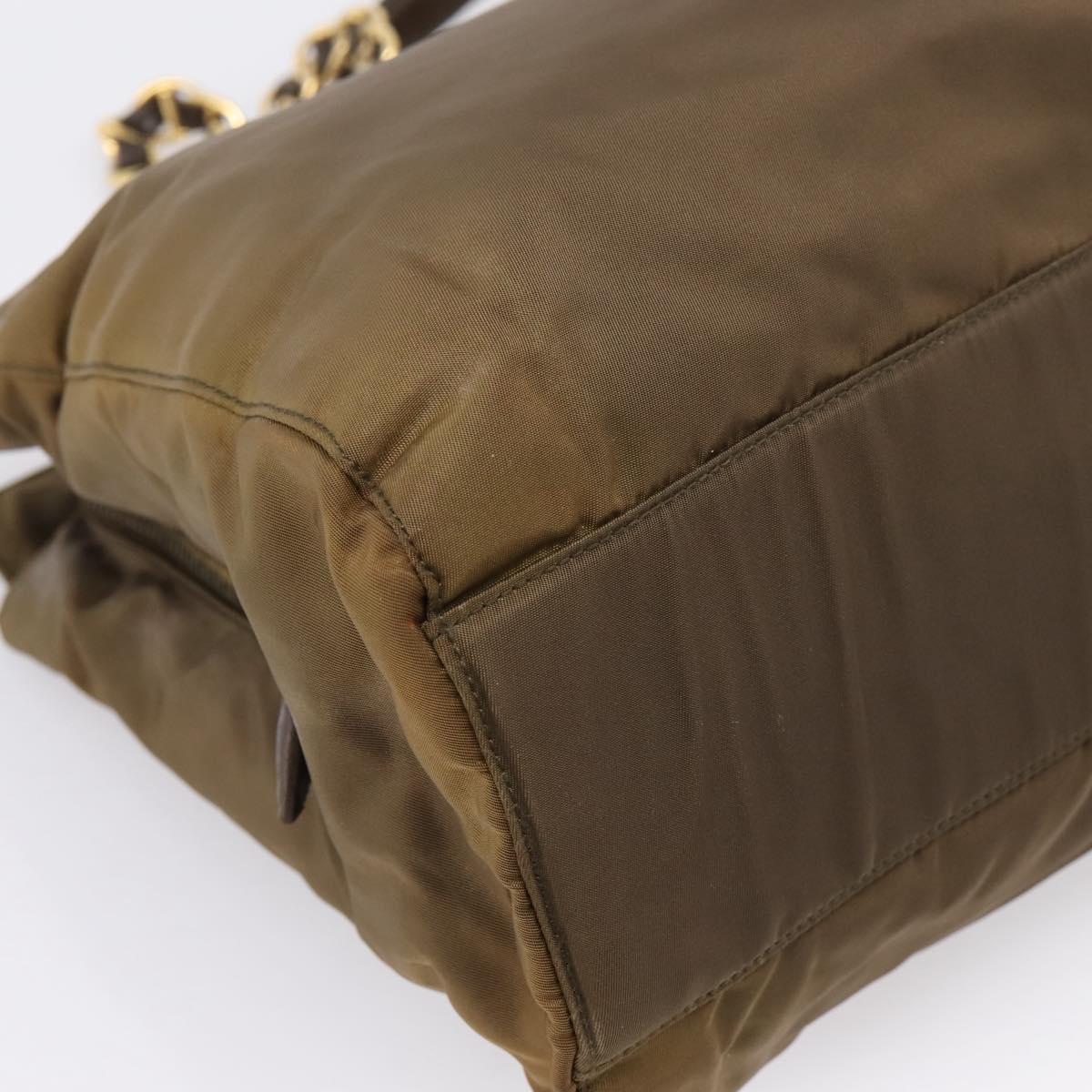Prada Brown and Gold Strap Shoulder Bag