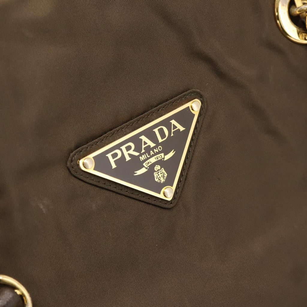 Prada Brown and Gold Strap Shoulder Bag