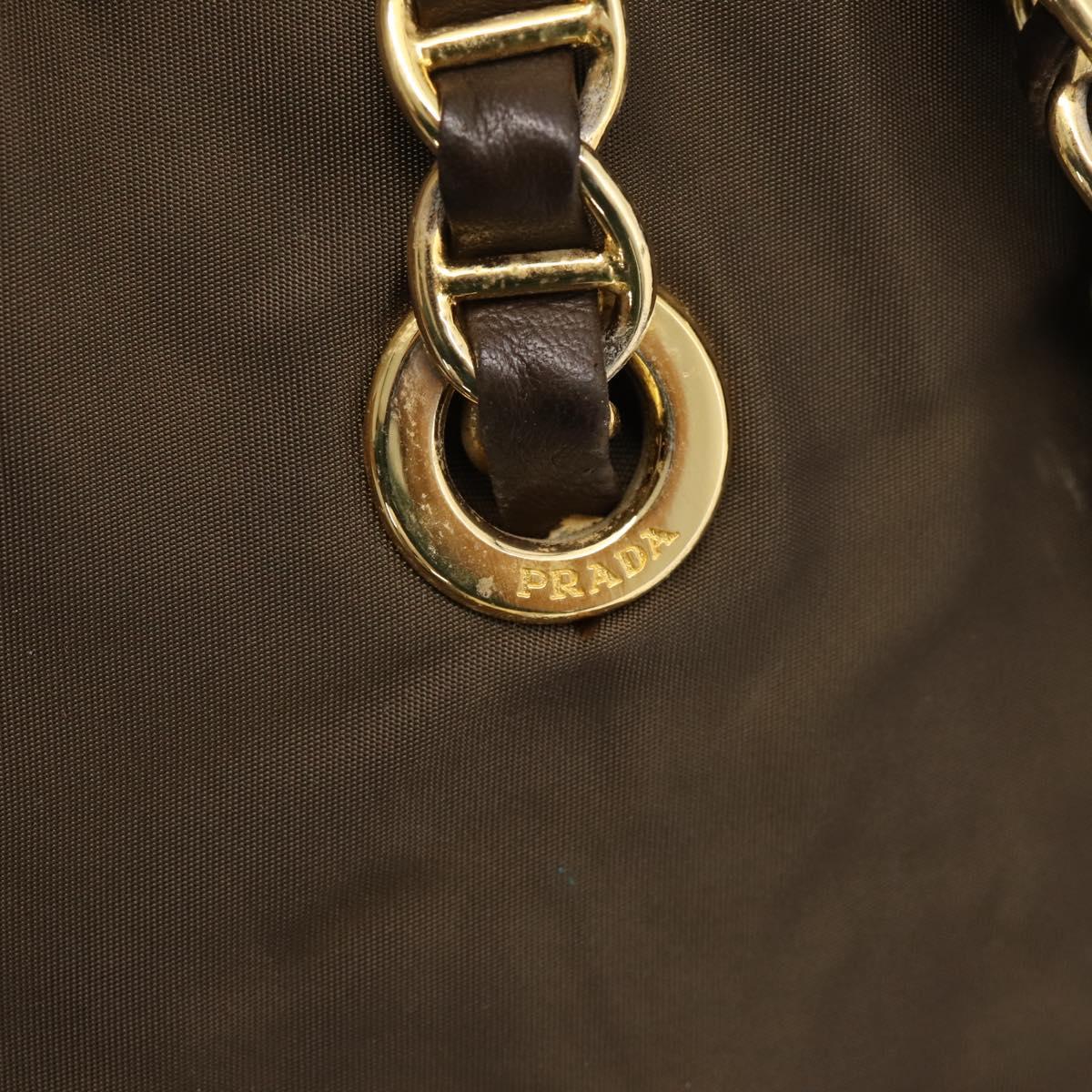 Prada Brown and Gold Strap Shoulder Bag