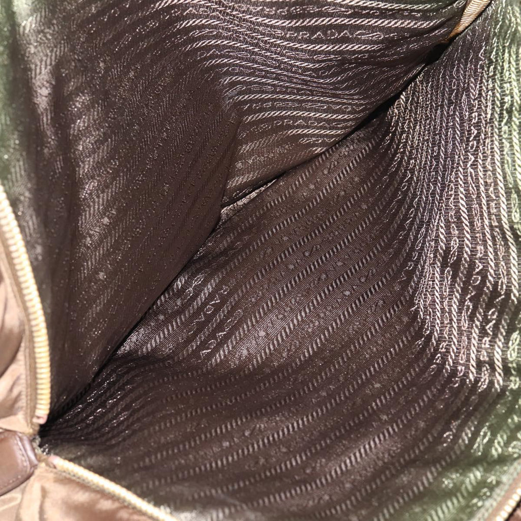 Prada Brown and Gold Strap Shoulder Bag