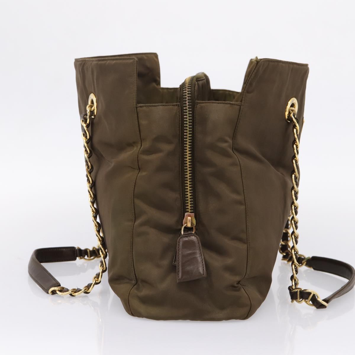 Prada Brown and Gold Strap Shoulder Bag