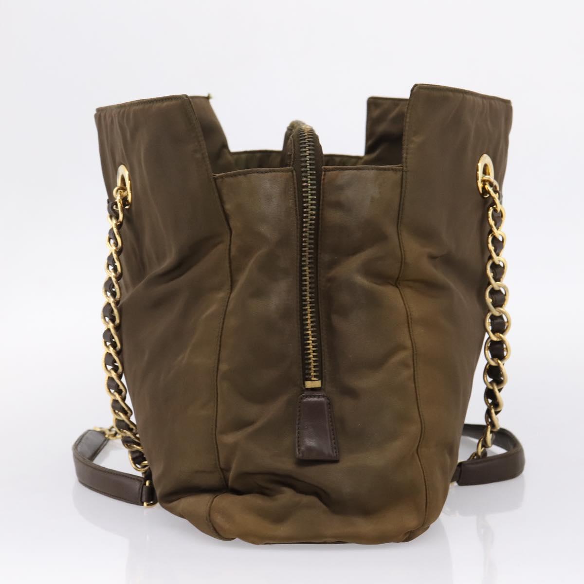 Prada Brown and Gold Strap Shoulder Bag