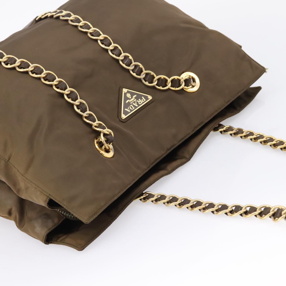 Prada Brown and Gold Strap Shoulder Bag