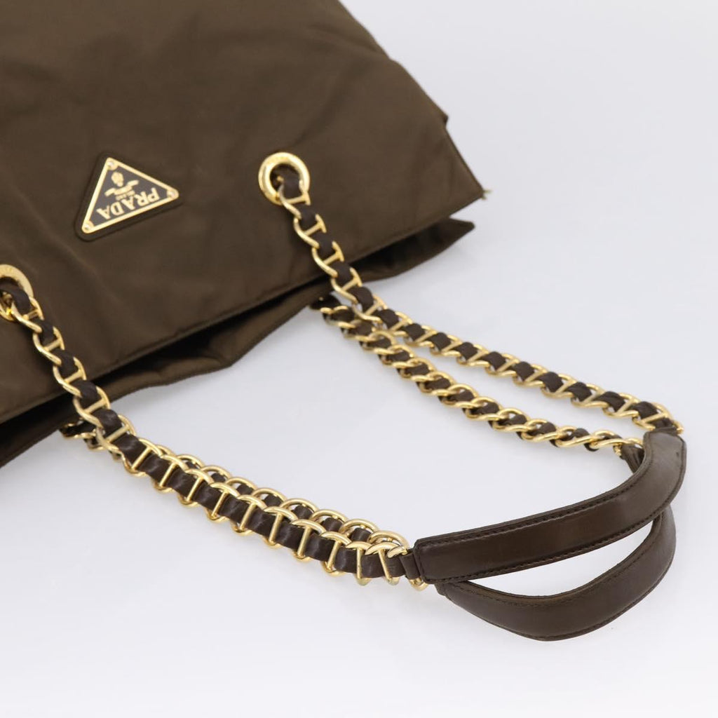 Prada Brown and Gold Strap Shoulder Bag