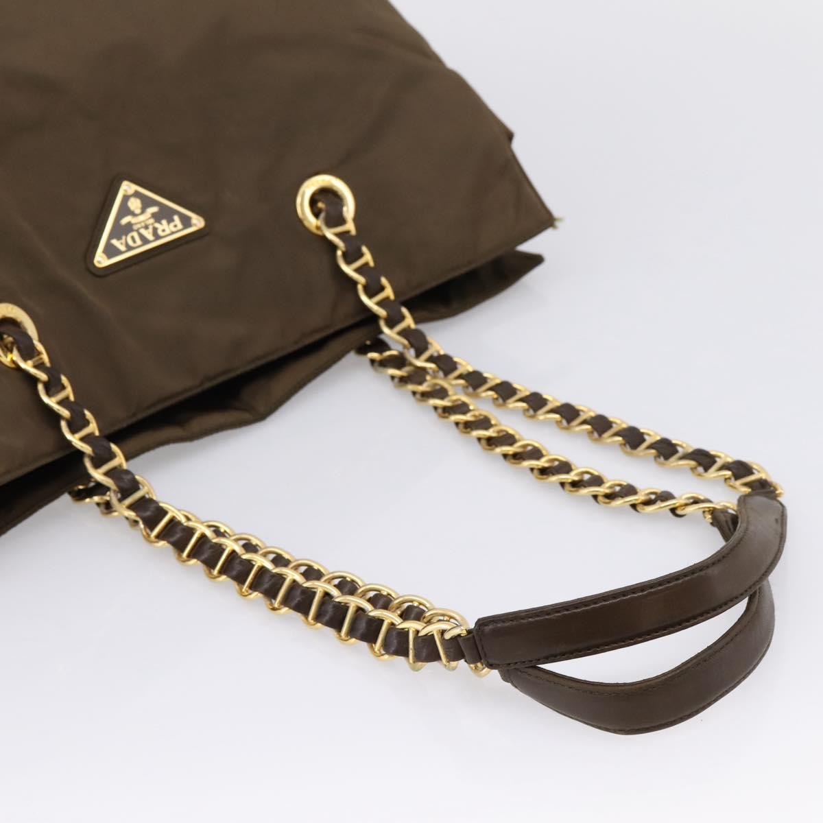 Prada Brown and Gold Strap Shoulder Bag