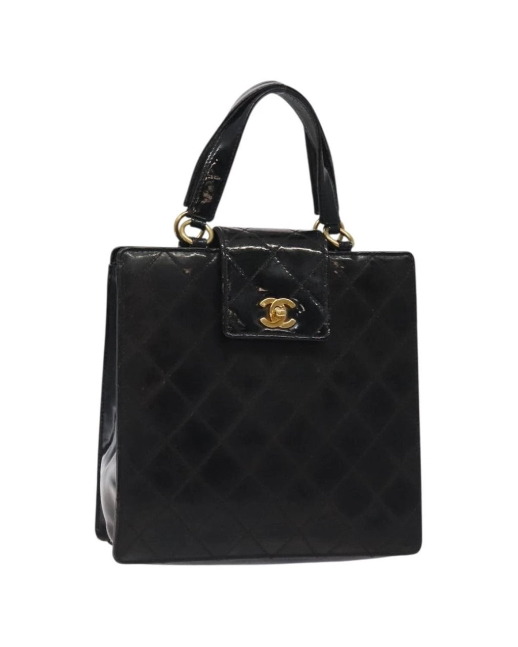 Chanel black patent handbag