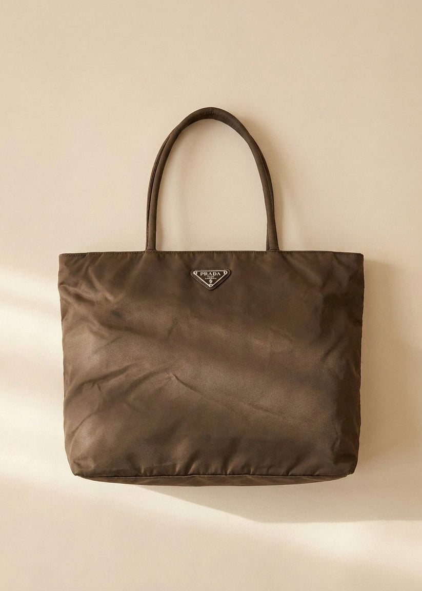 Prada Brown Nylon Handbag