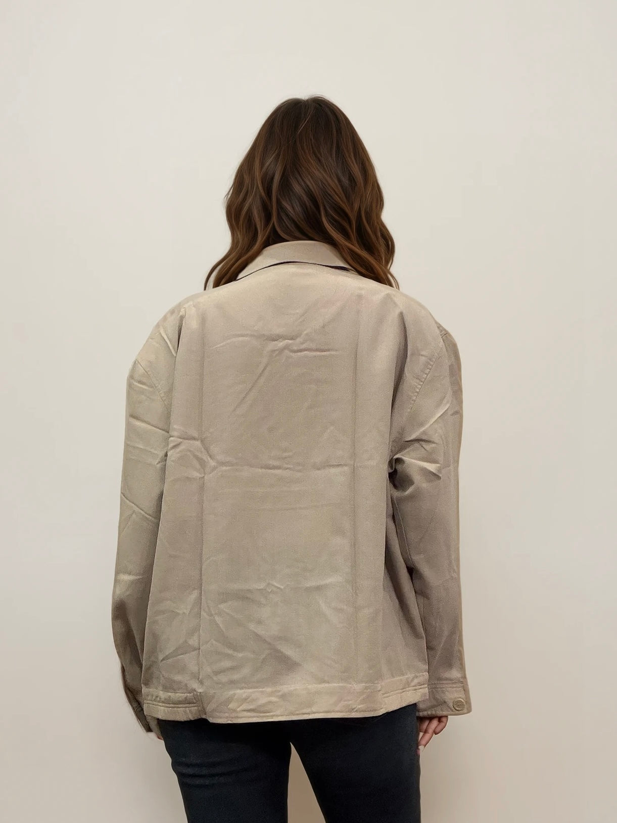 YSL Tan Bomber with Green Logo