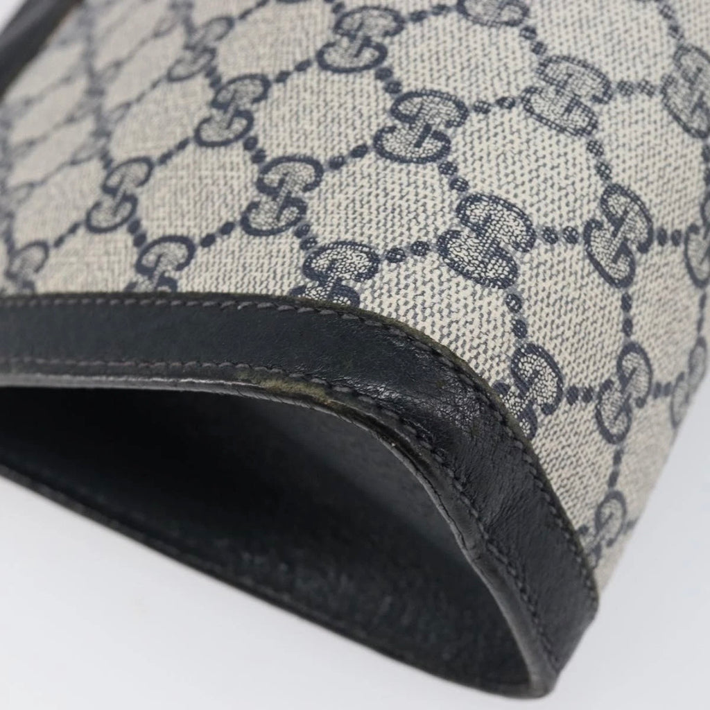 Gucci Navy Monogram Sherry Line Clutch