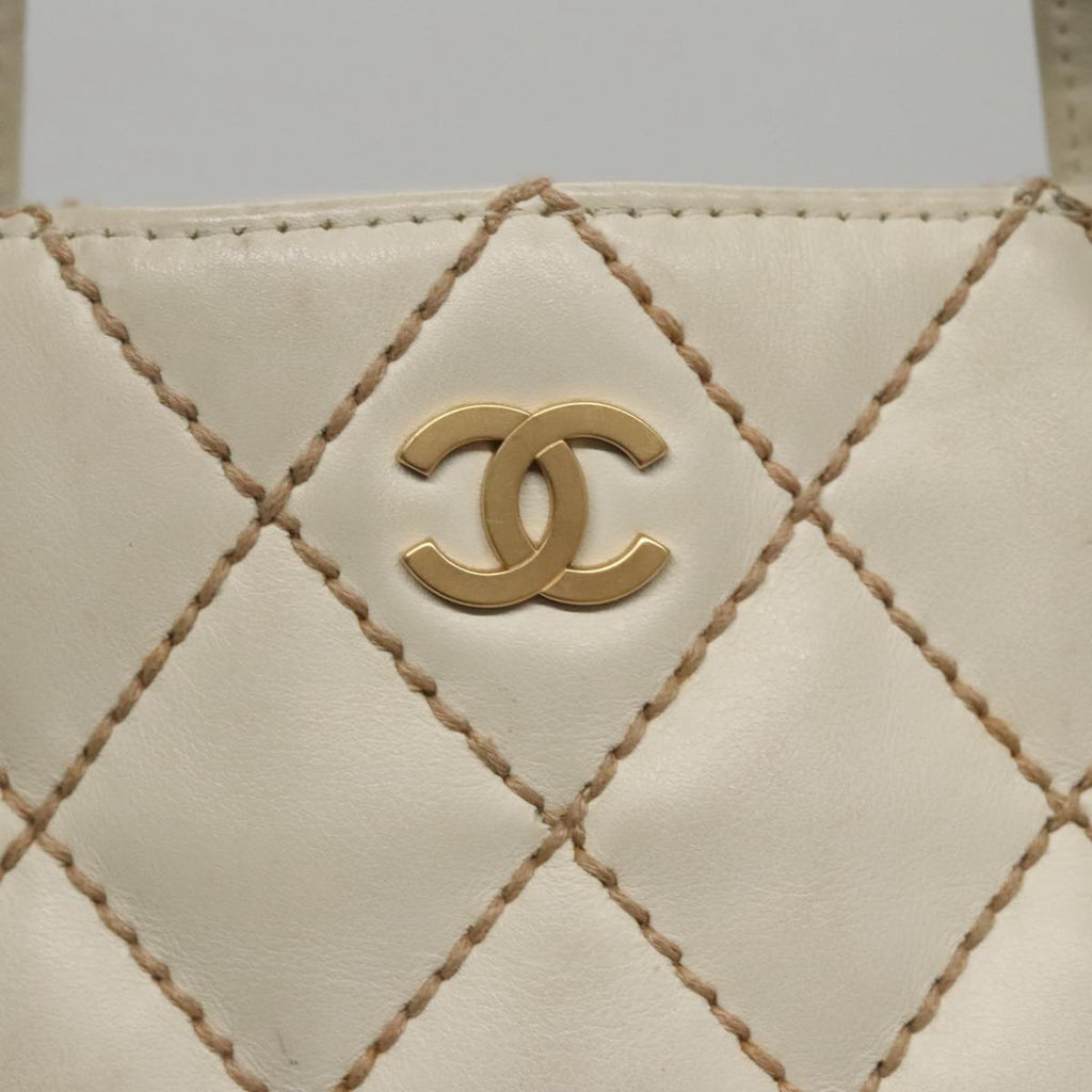 Chanel White Quilted Tote