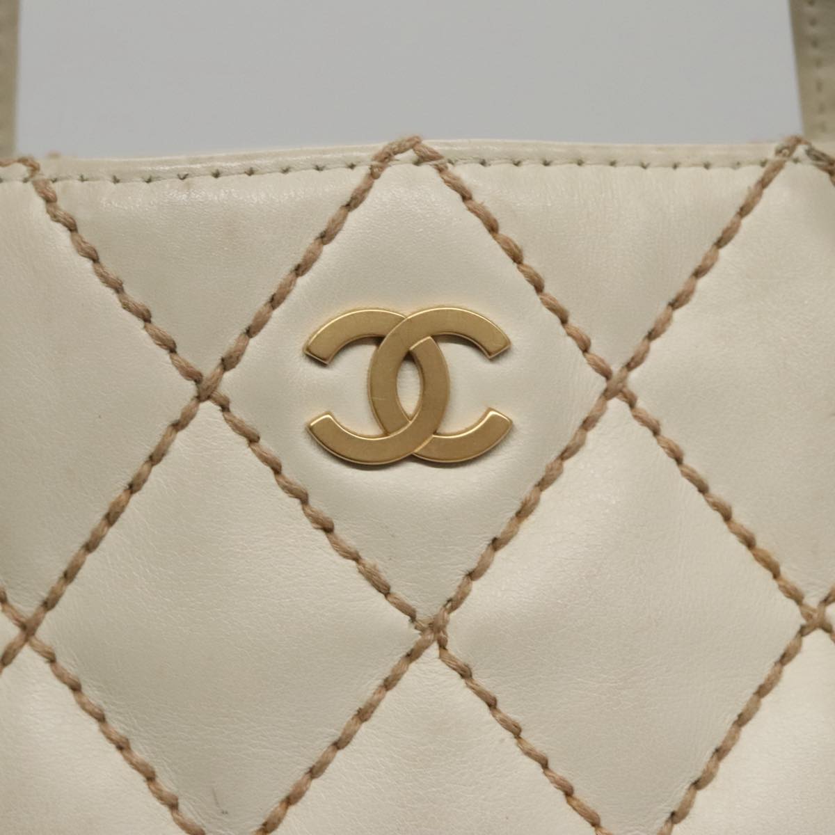 Chanel White Quilted Tote