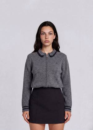 Burberry Grey Knit Zip Jacket