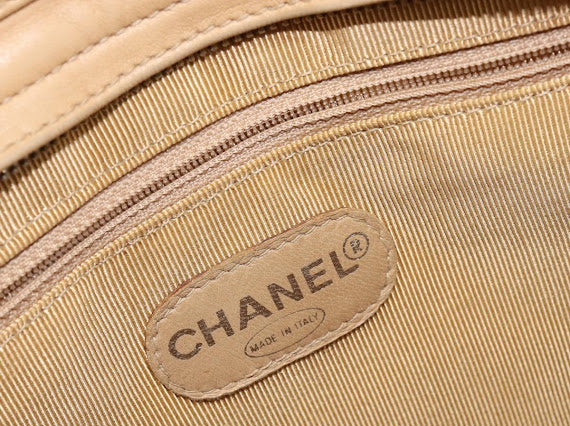 Chanel Tan Leather Quilted Tote