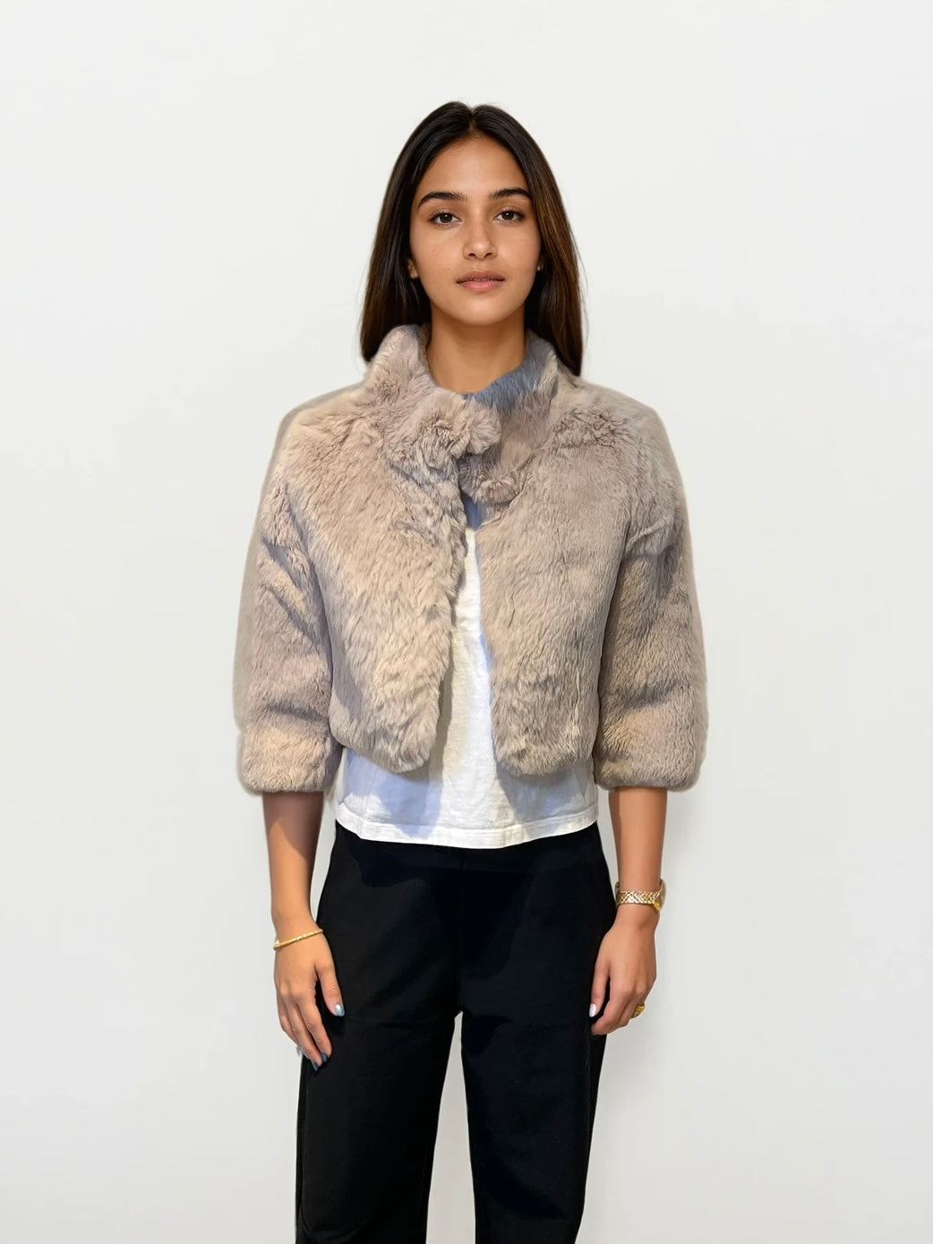 Tan Fur Cropped Coat