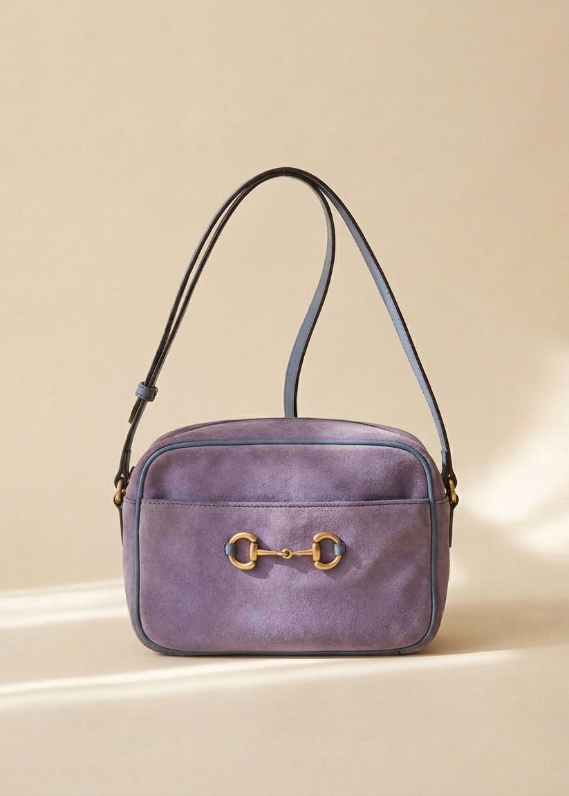Gucci Purple Suede Horsebit Crossbody