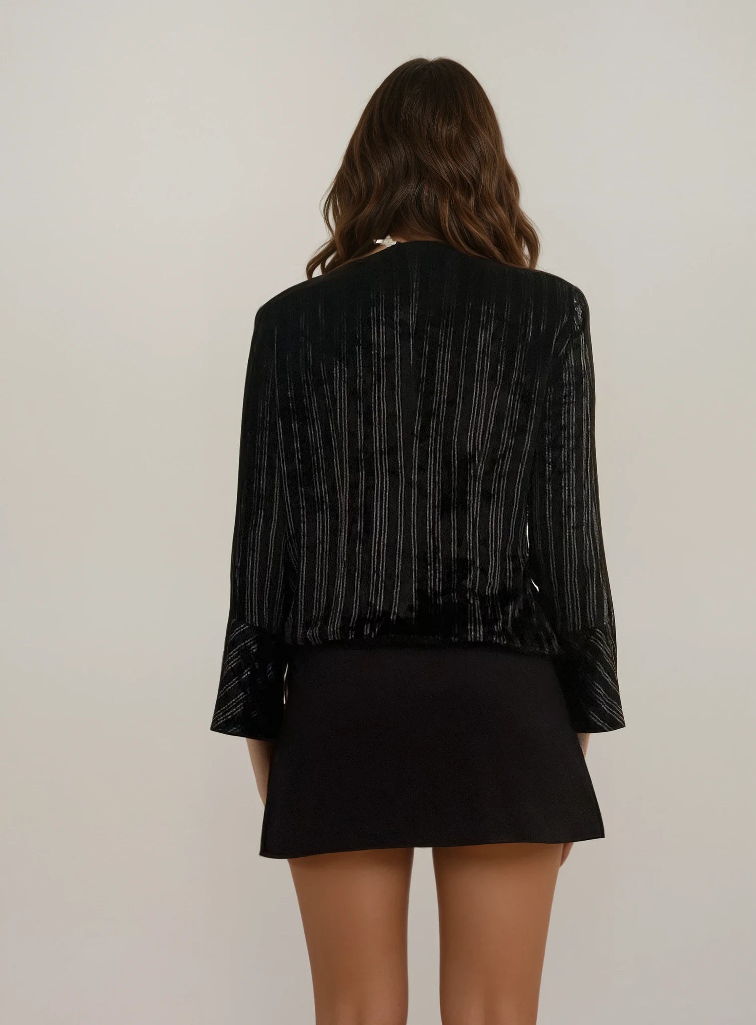 Armani Black Velvet Blazer Top