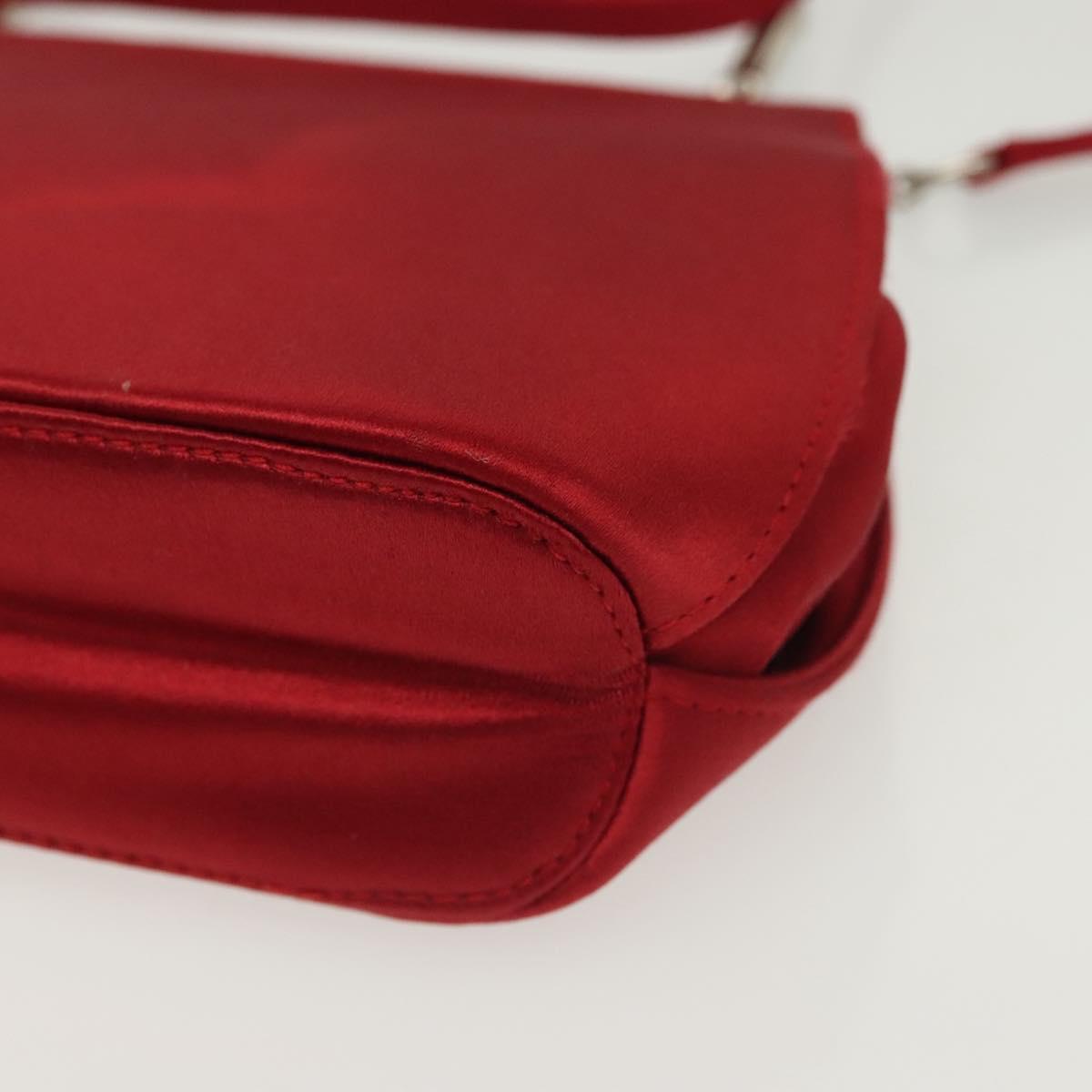 Gucci Red and Silver Bamboo Evening Bag