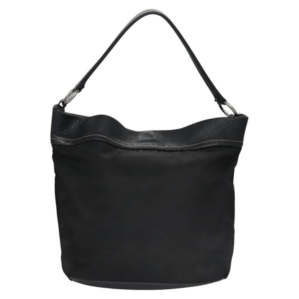 Prada Black Nylon and Leather Hobo Bag