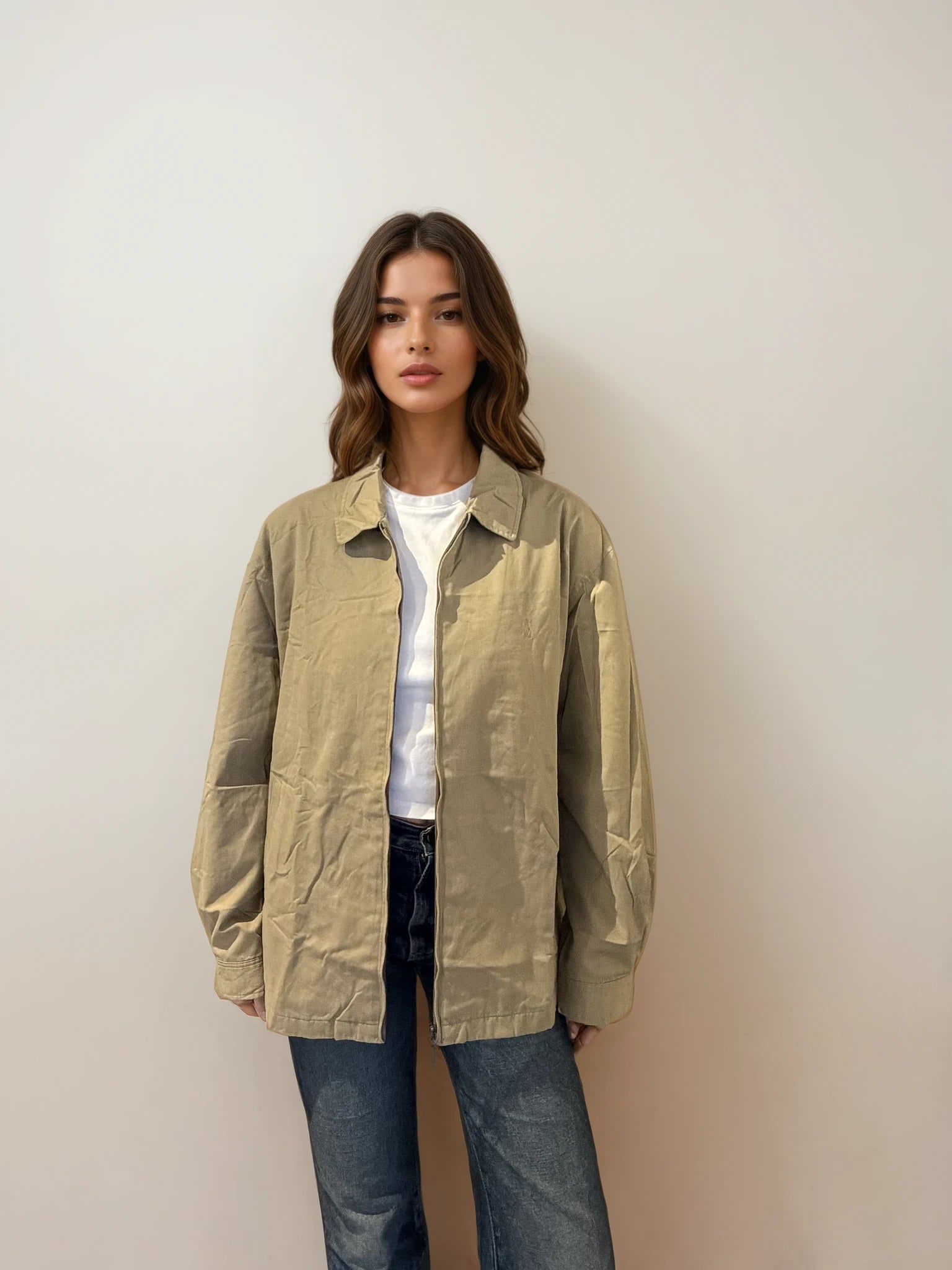 YSL Light Brown Bomber with Tan Logo