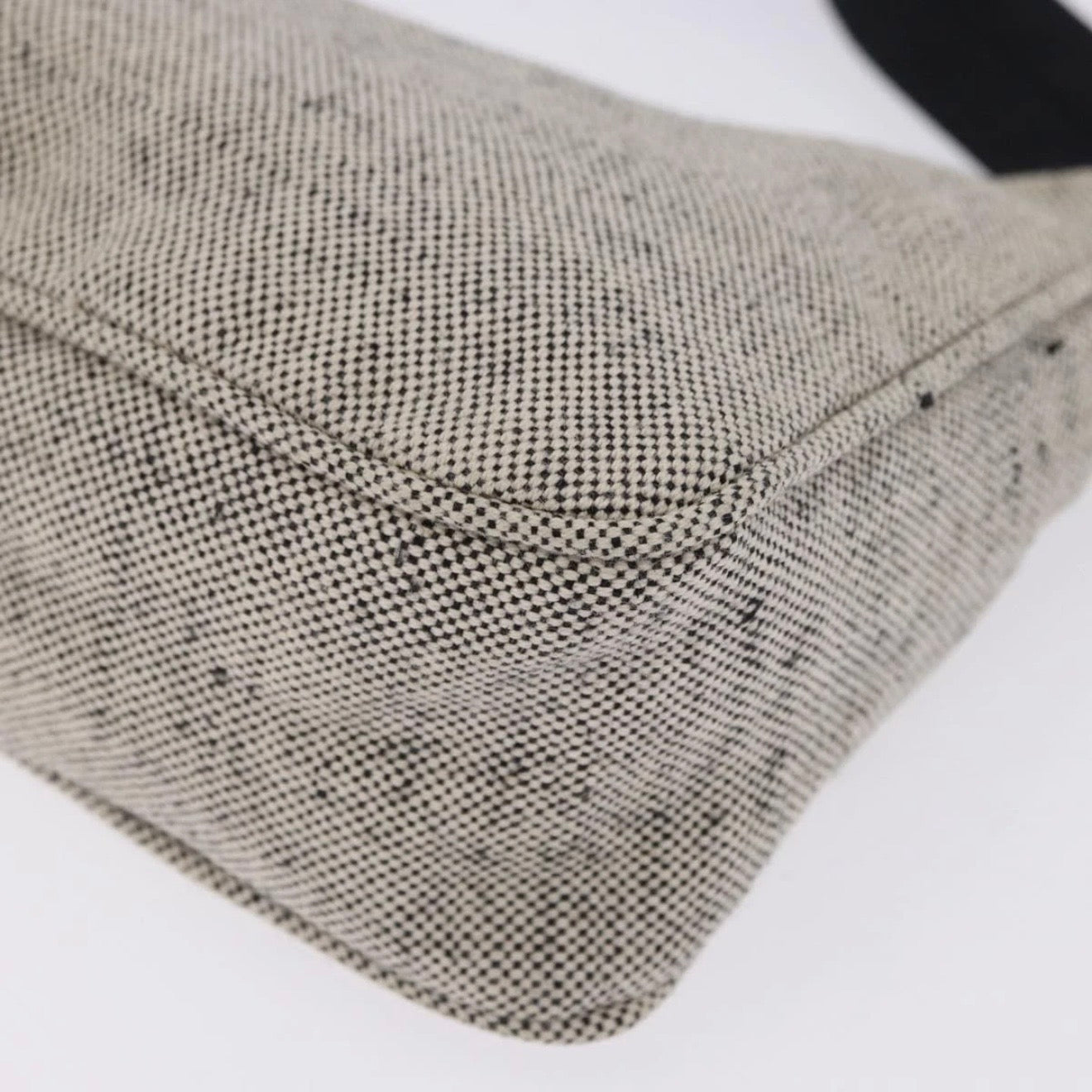 Prada Light Grey Canvas Shoulder Bag