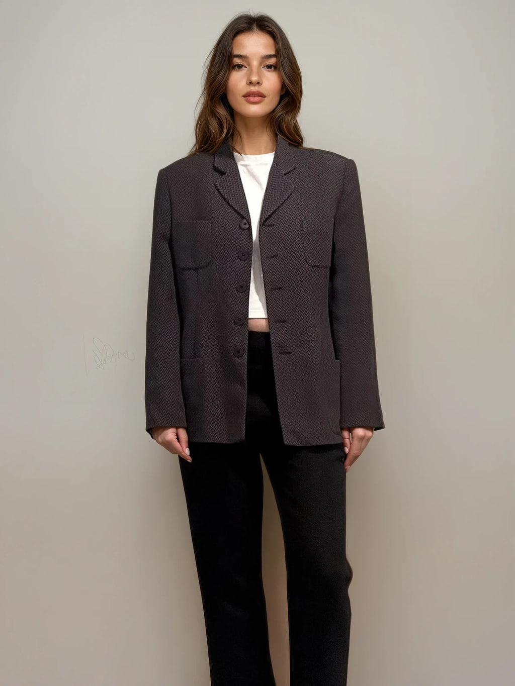 Armani Brown Zig Zag Blazer