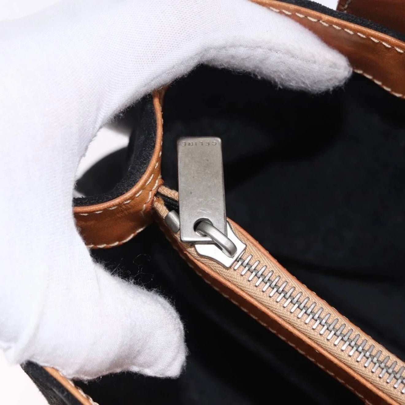 Celine Black Monogram Suede Handbag