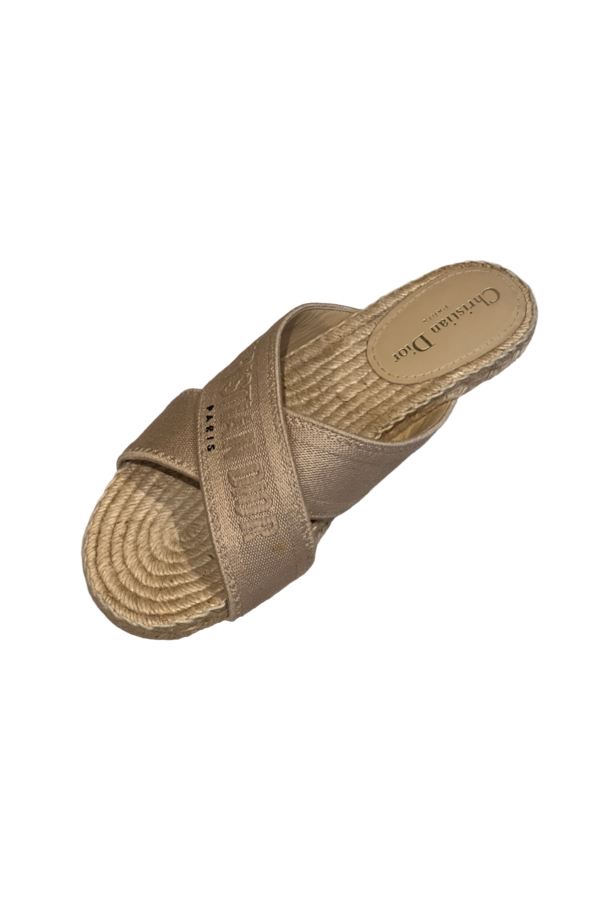 Dior Tan Raffia Slides