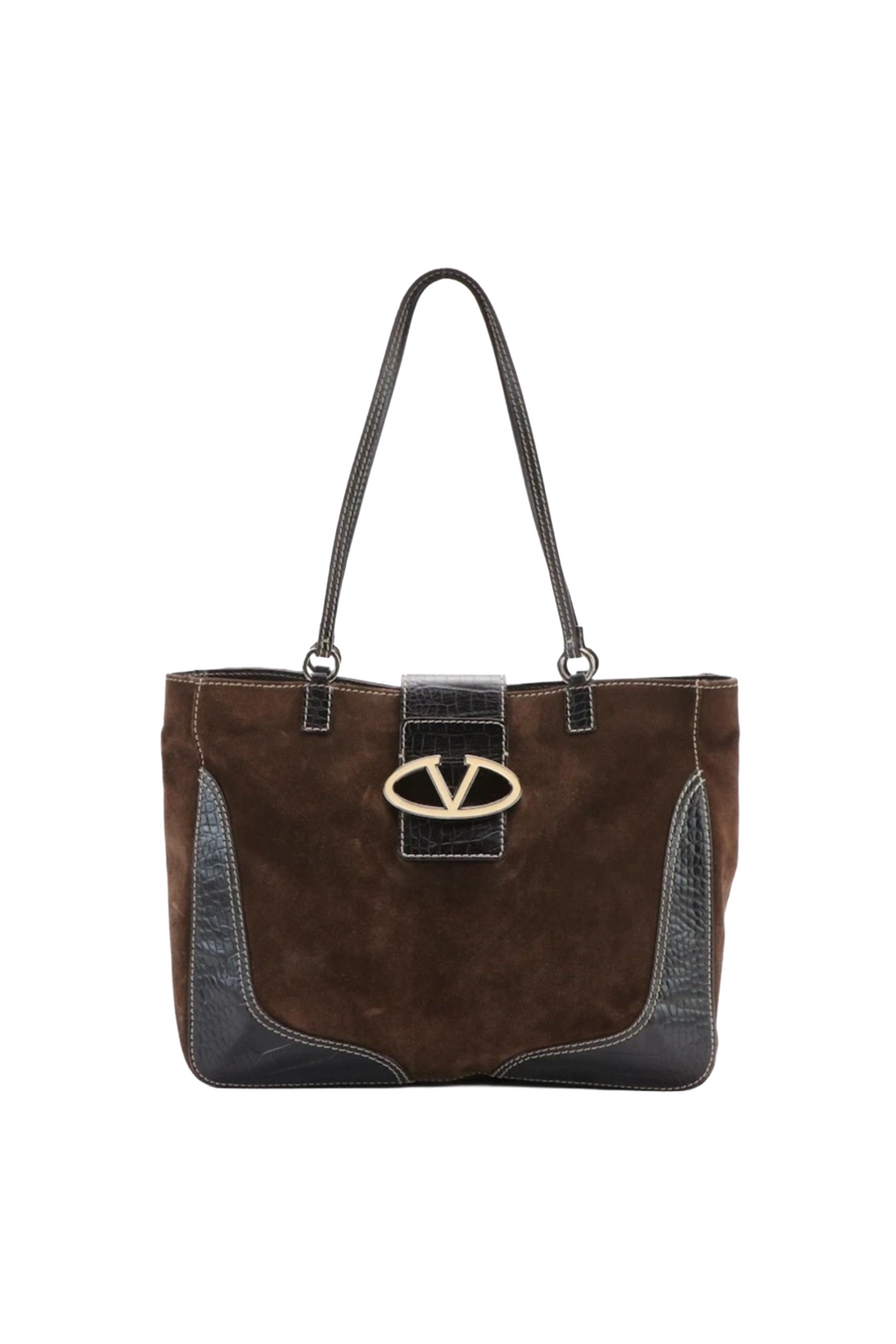 Valentino Brown Suede Tote