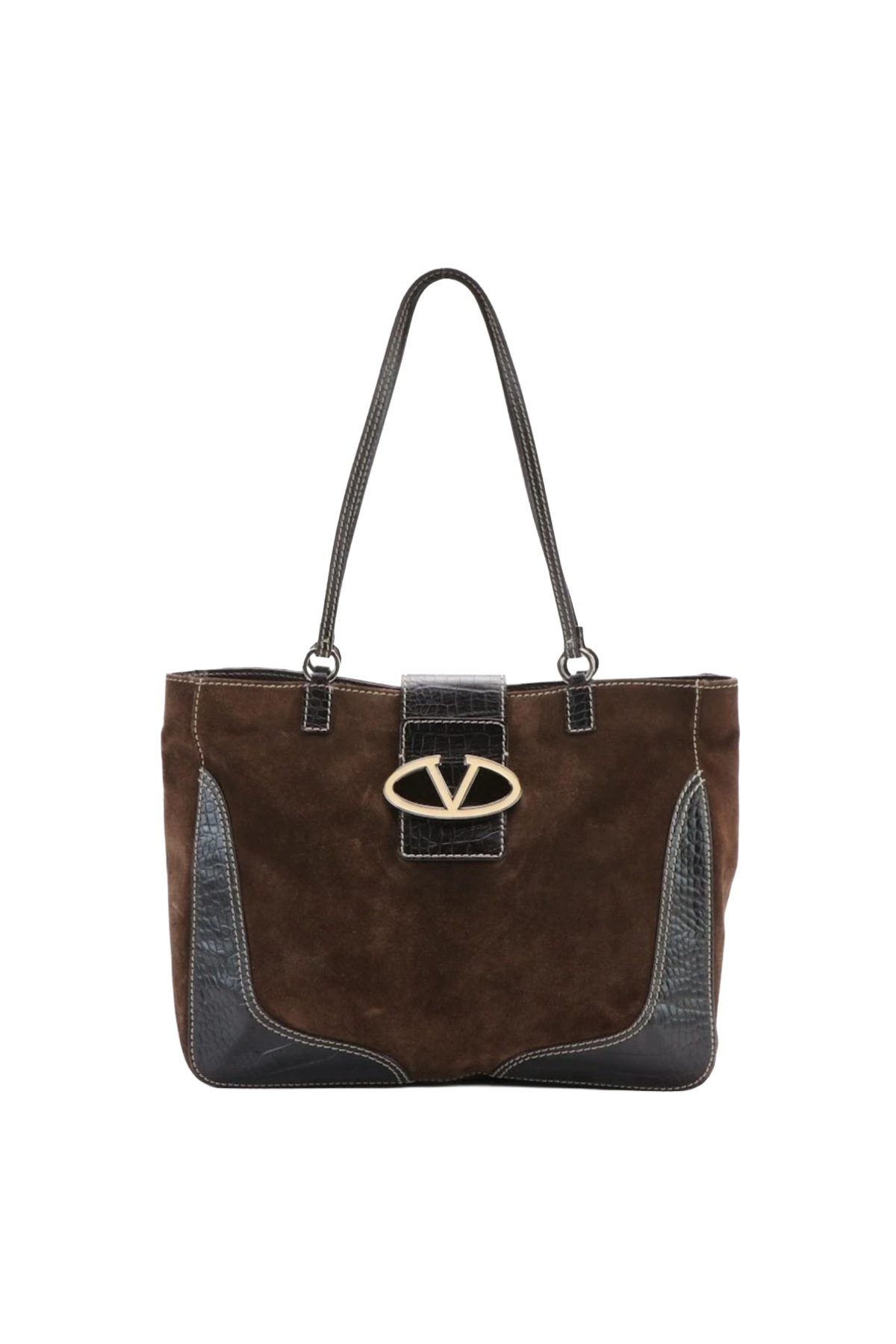 Valentino Brown Suede Tote