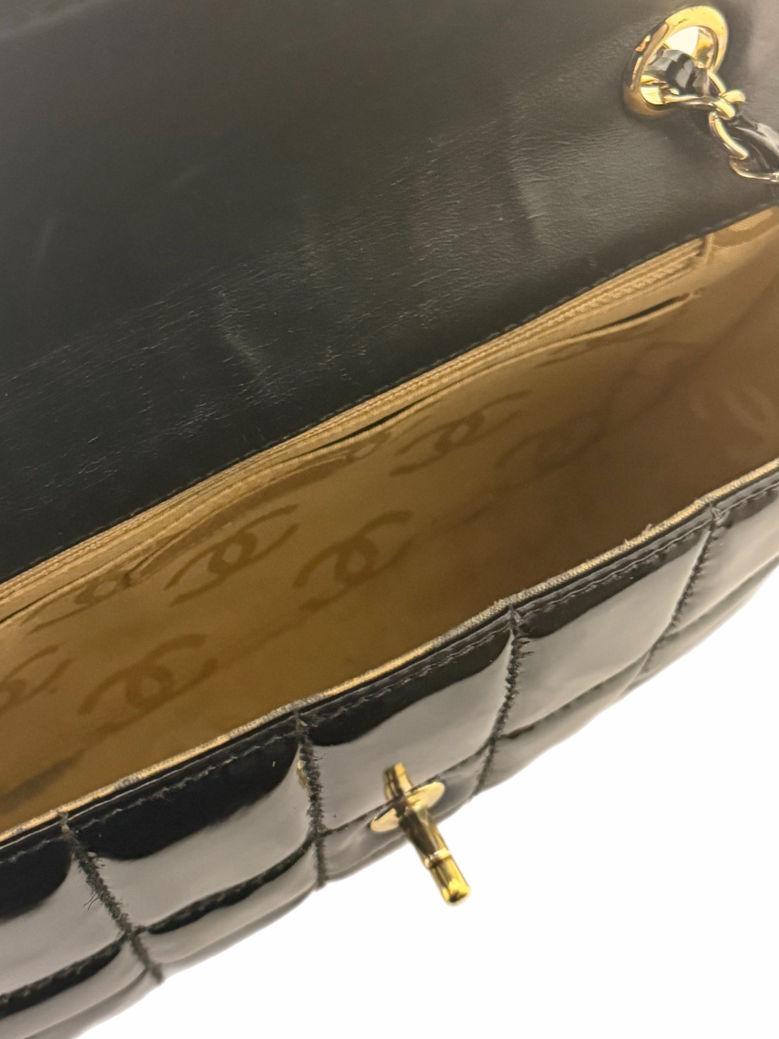 Chanel Black Patent Flap Bag