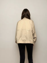 Load image into Gallery viewer, YSL Tan Bomber with Plaid Collar
