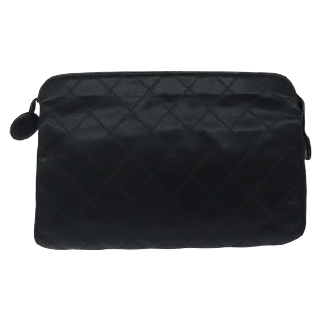 Chanel Black Satin Clutch