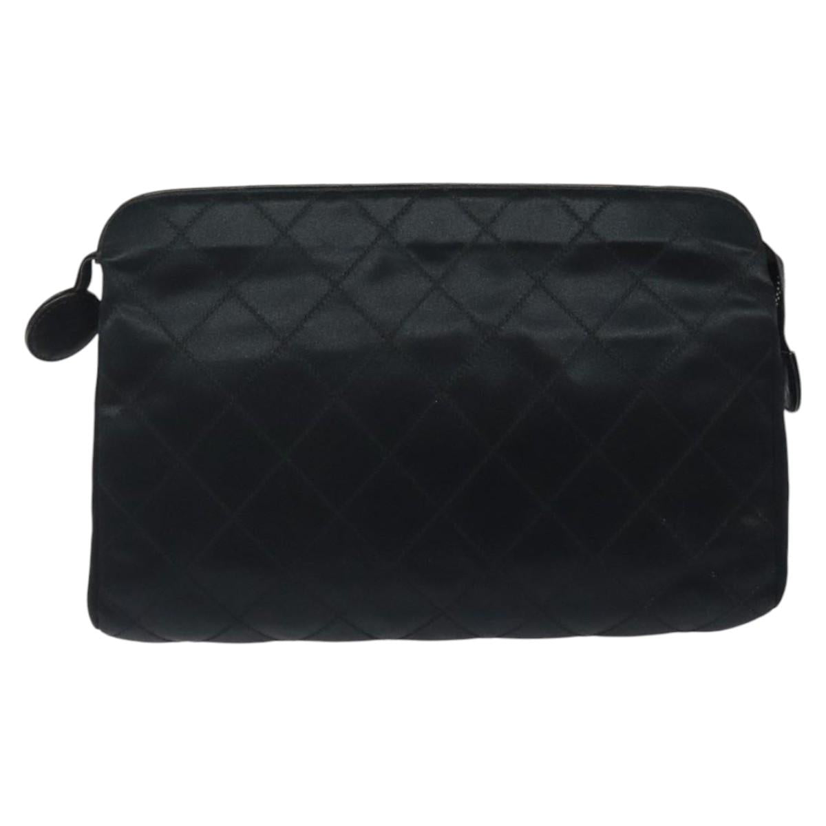 Chanel Black Satin Clutch