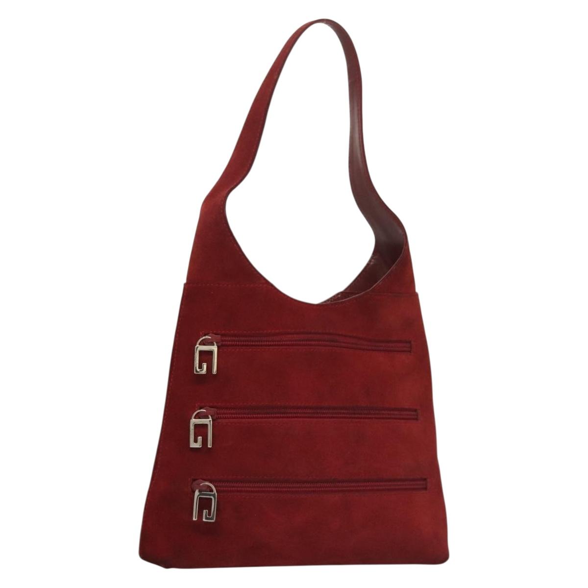 Gucci Tom Ford Red Suede Shoulder Bag
